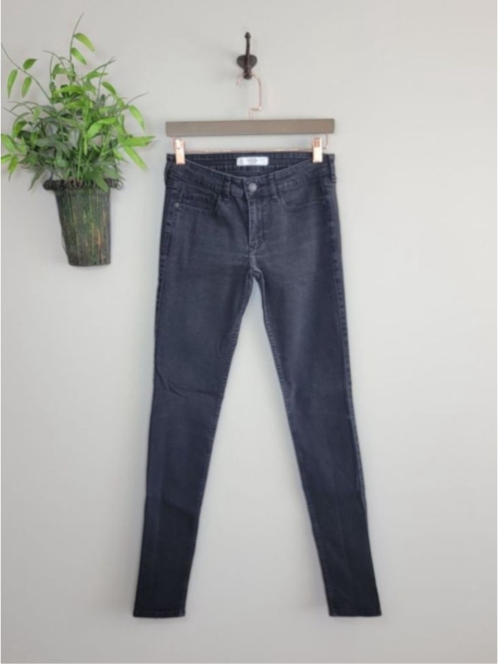 AF 2 L Abercrombie & Fitch Skinny Jeans Faded Black Low Rise Jeggings Stretch